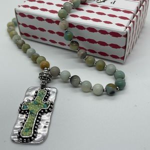 Plunder Cross Necklace With Beads